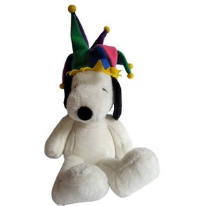 Peanuts Mardi Gras Plush Snoopy Beagle Dog Stuffed Animal Jester Toy